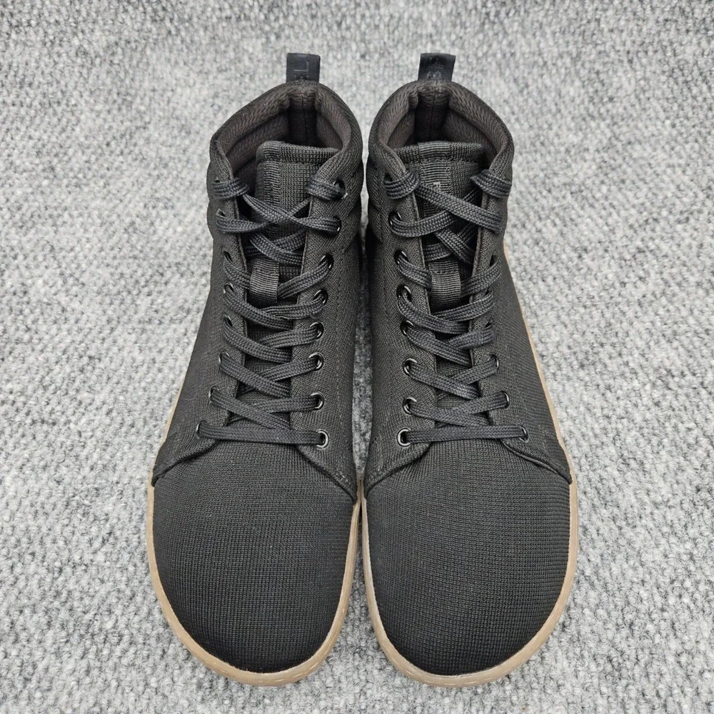 Feelgrounds Men's 12 Black High Top Barefoot Minimalist Zero Drop Sneakers Boots